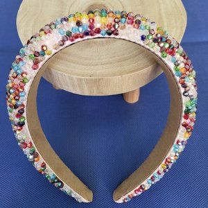 Multi color beaded headband